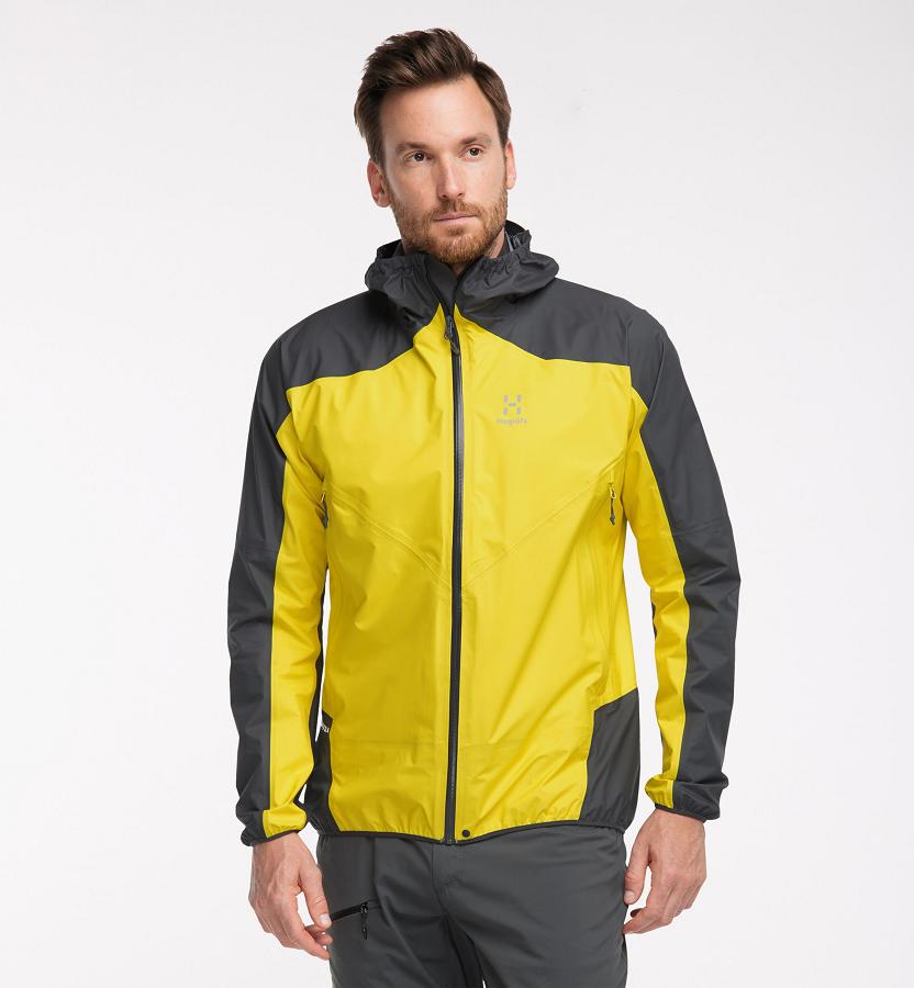 Haglöfs L.I.M Comp Waterproof Jacket Yellow/Black For Mens PKHIG0794 Australia